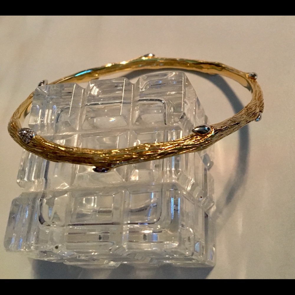 Stephen Dweck-Dweck Diamonds Sterling Silver Goldwash Twig Bracelet - Picture 2 of 8